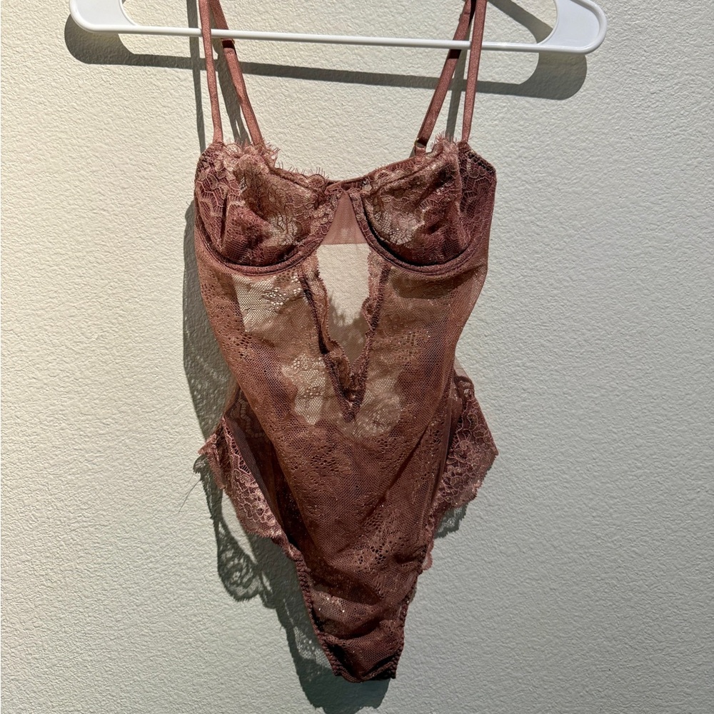 Victoria's Secret Lace Bodysuit in Brown